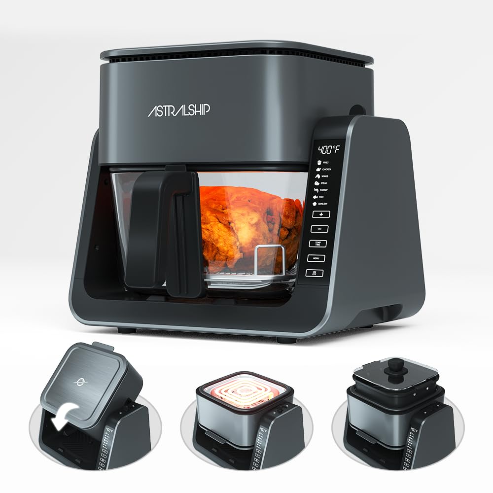 Astralship Glass Air Fryer overview — compact glass bowl for healthier meals.