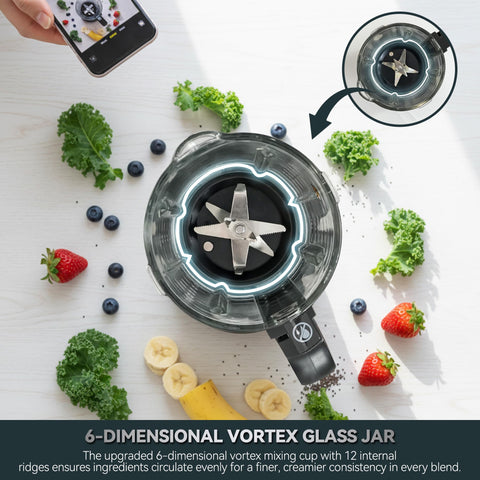 Astralship stainless steel blades create creamier textures quickly.