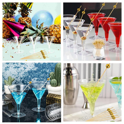 Asxtexz crystal-clear plastic mocktail cups with vibrant presentation.