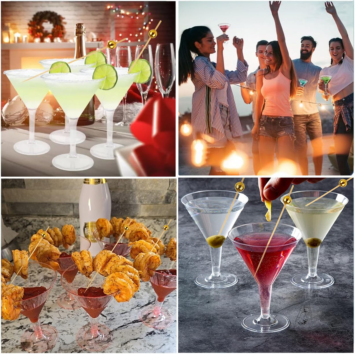 Asxtexz plastic martini glasses for parties, convenient disposable serveware.