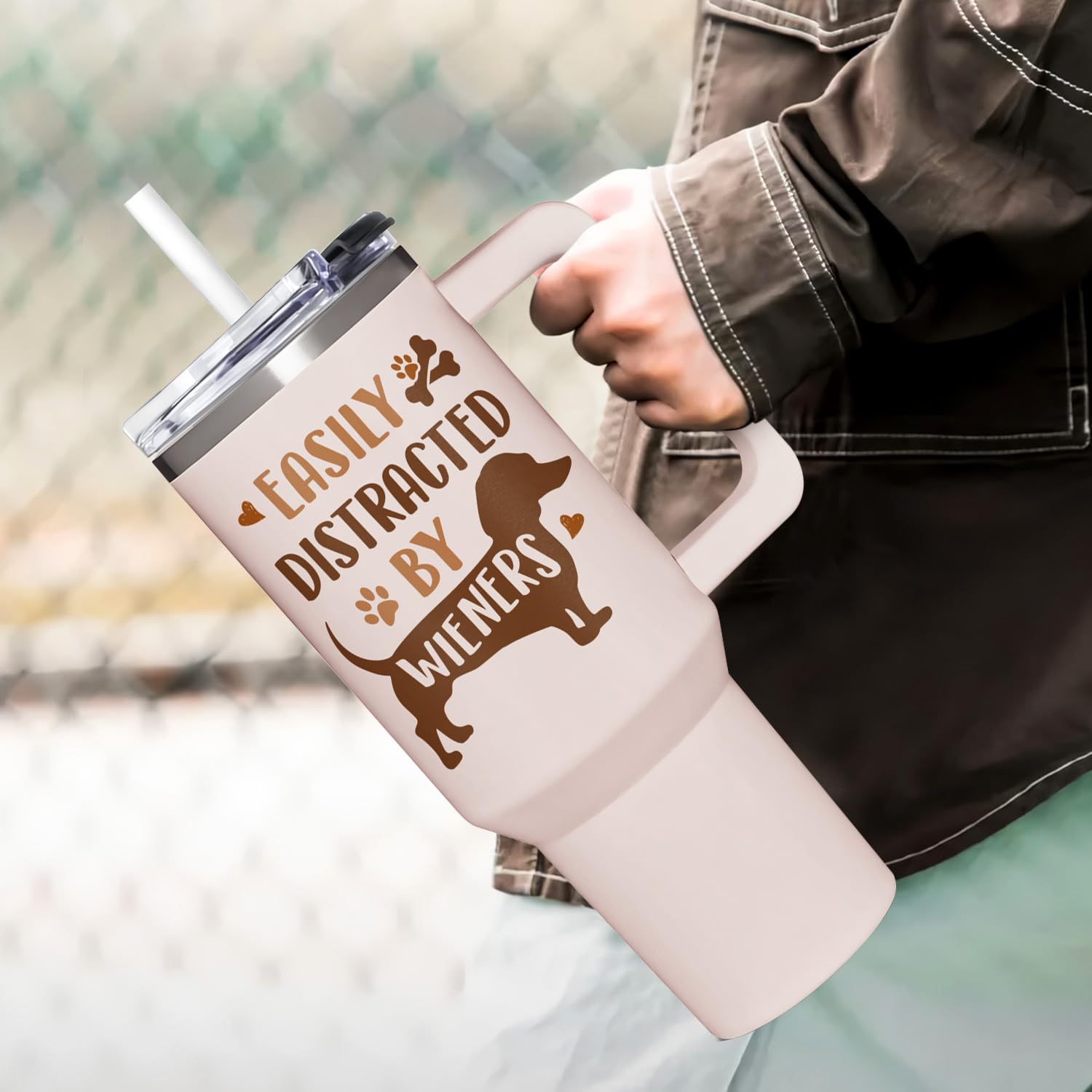 AT2Z GLOBAL 40oz stainless steel tumbler with handle for travel.