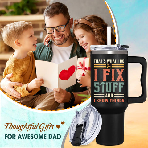 AT2Z GLOBAL Fix Stuff tumbler features rust-resistant stainless steel construction.