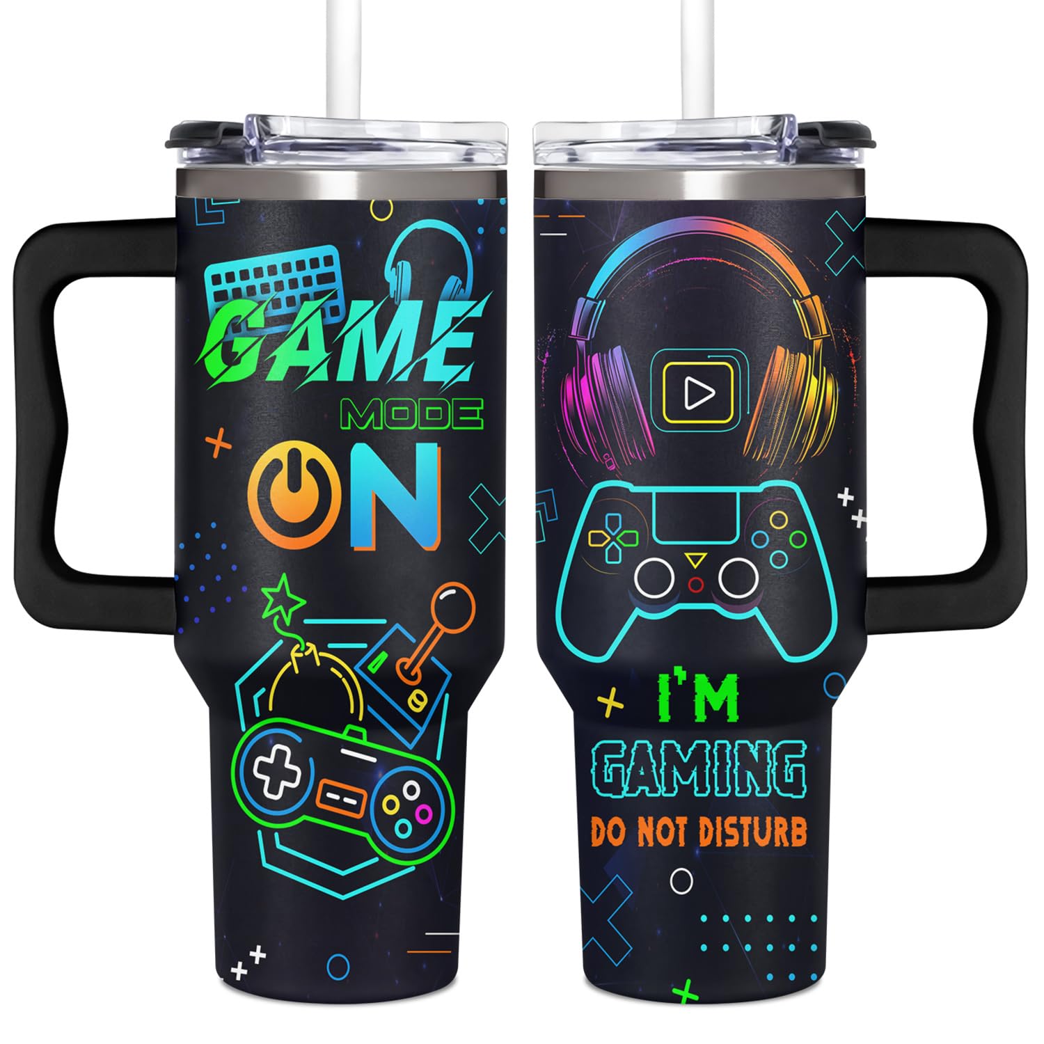 AT2Z Global 40oz game tumbler with handle for easy on-the-go gaming.
