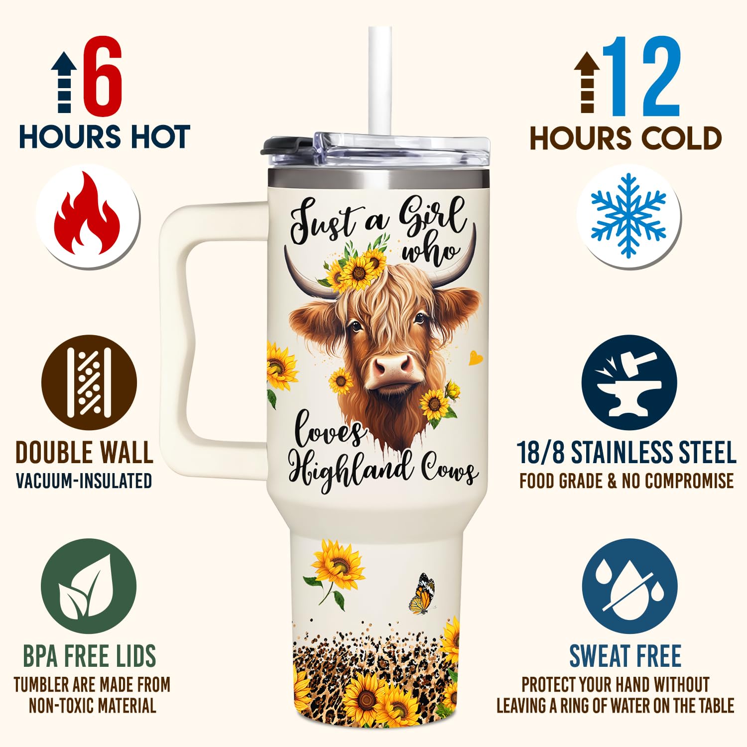 AT2Z GLOBAL Highland cow gift idea for farm enthusiasts.