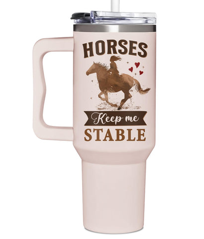 AT2Z GLOBAL horse 40oz tumbler with handle and straw for on-the-go hydration