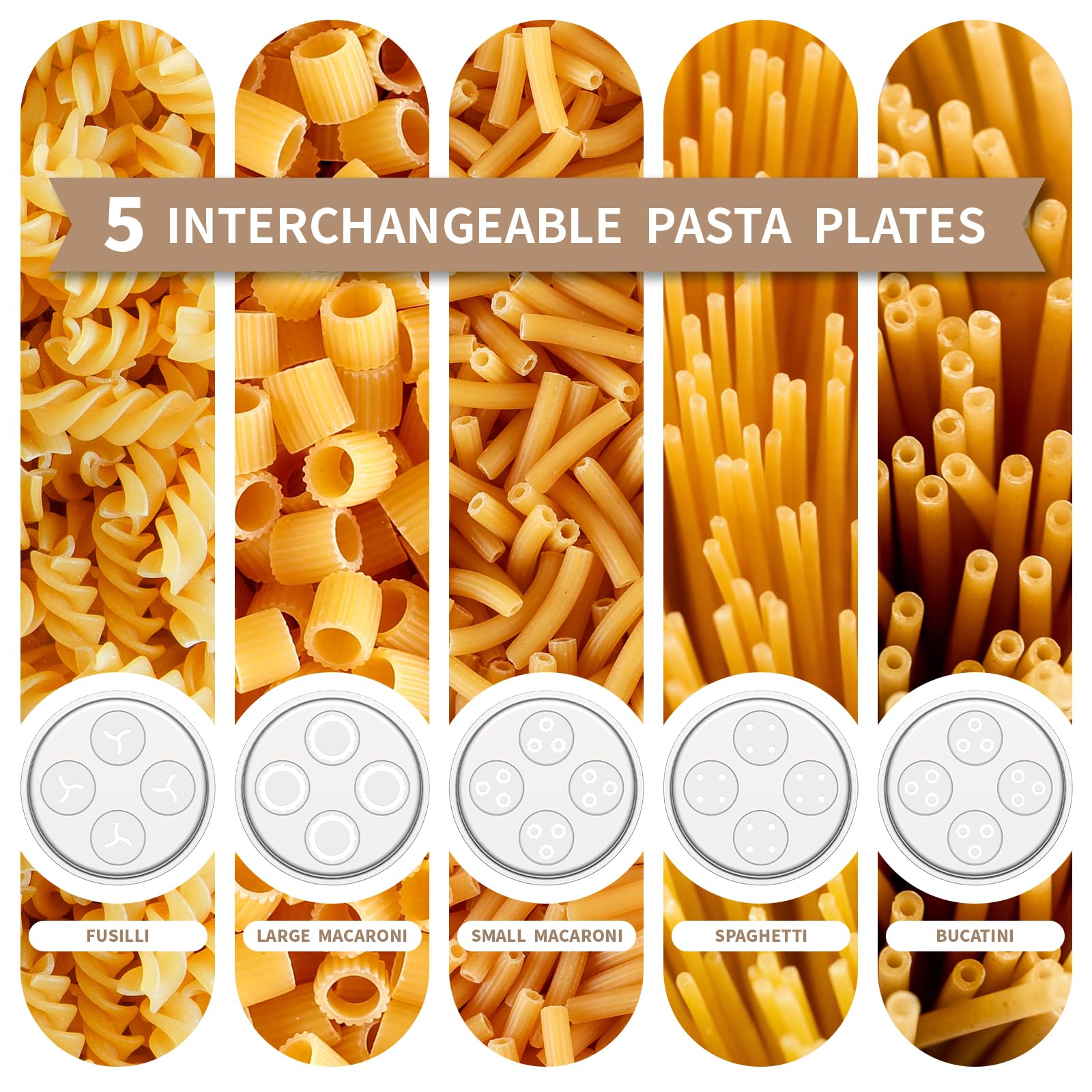 Atbod spaghetti disc yields long, uniform strands.