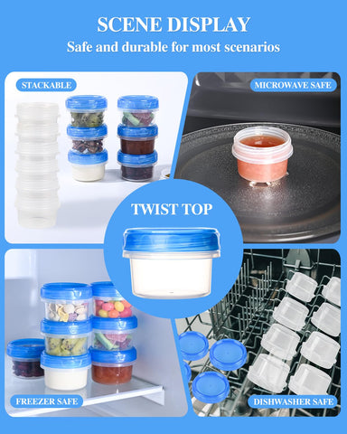 Atecare BPA-free dressing cups, dishwasher-safe and durable for everyday meals.