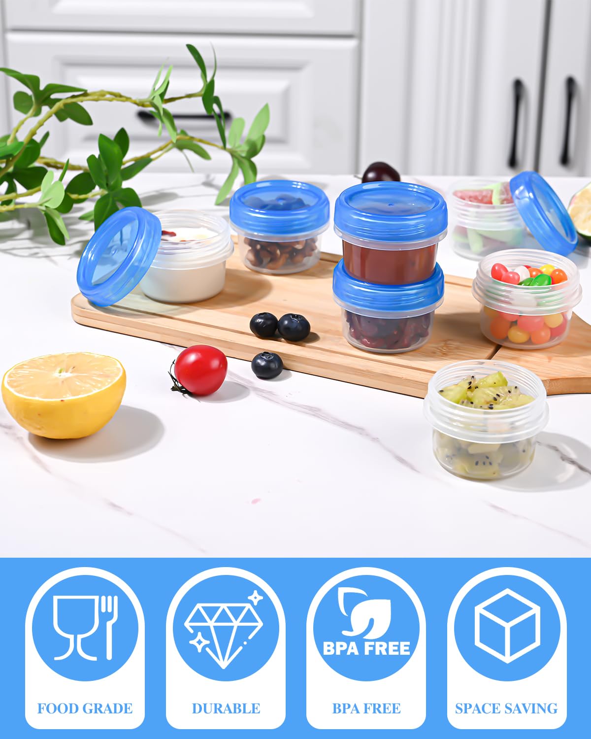 Atecare 2oz dressing cups with airtight seal to keep dressings fresh on the go.