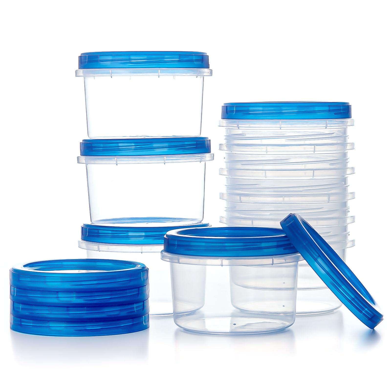 Atecare 16oz freezer container stackable design for space-saving storage.