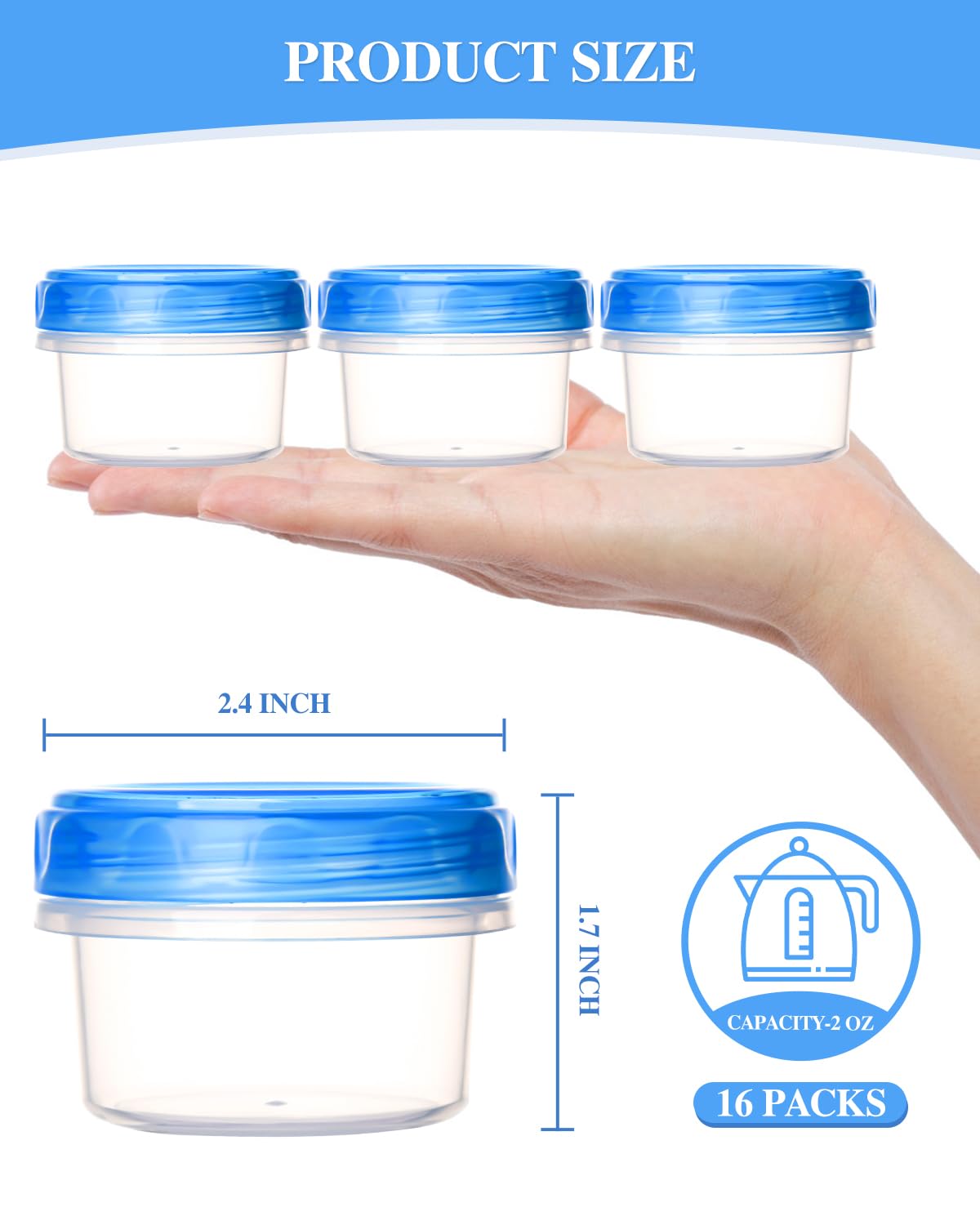 Atecare 2oz dressing cups are freezer-safe and easy to clean after use.