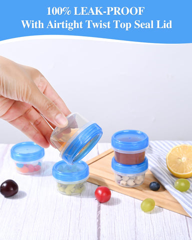 Atecare 2oz dressing containers microwave-safe with removable lids for reheating.
