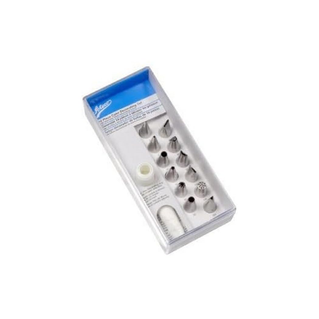 Ateco 14-piece decorating set in clear storage box for quick access