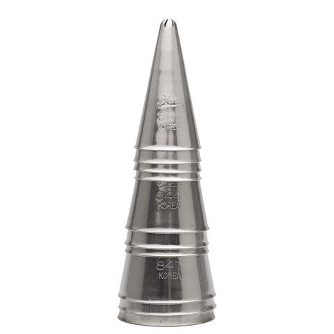 Stainless steel Ateco 850 pastry tips offer durable, dishwasher-safe performance.