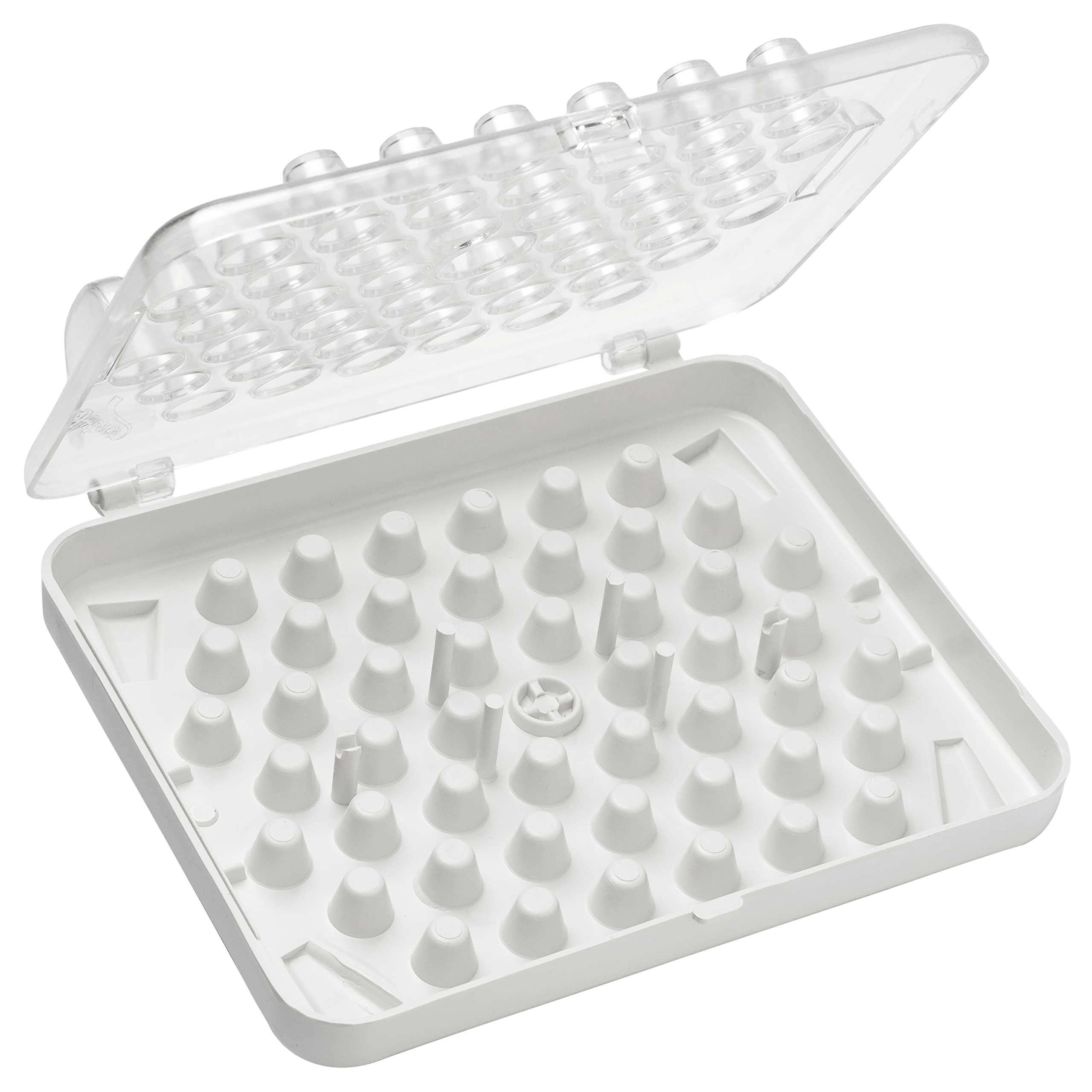 Ateco 8783 tube storage box with 52 compartments for organizing decorating tubes