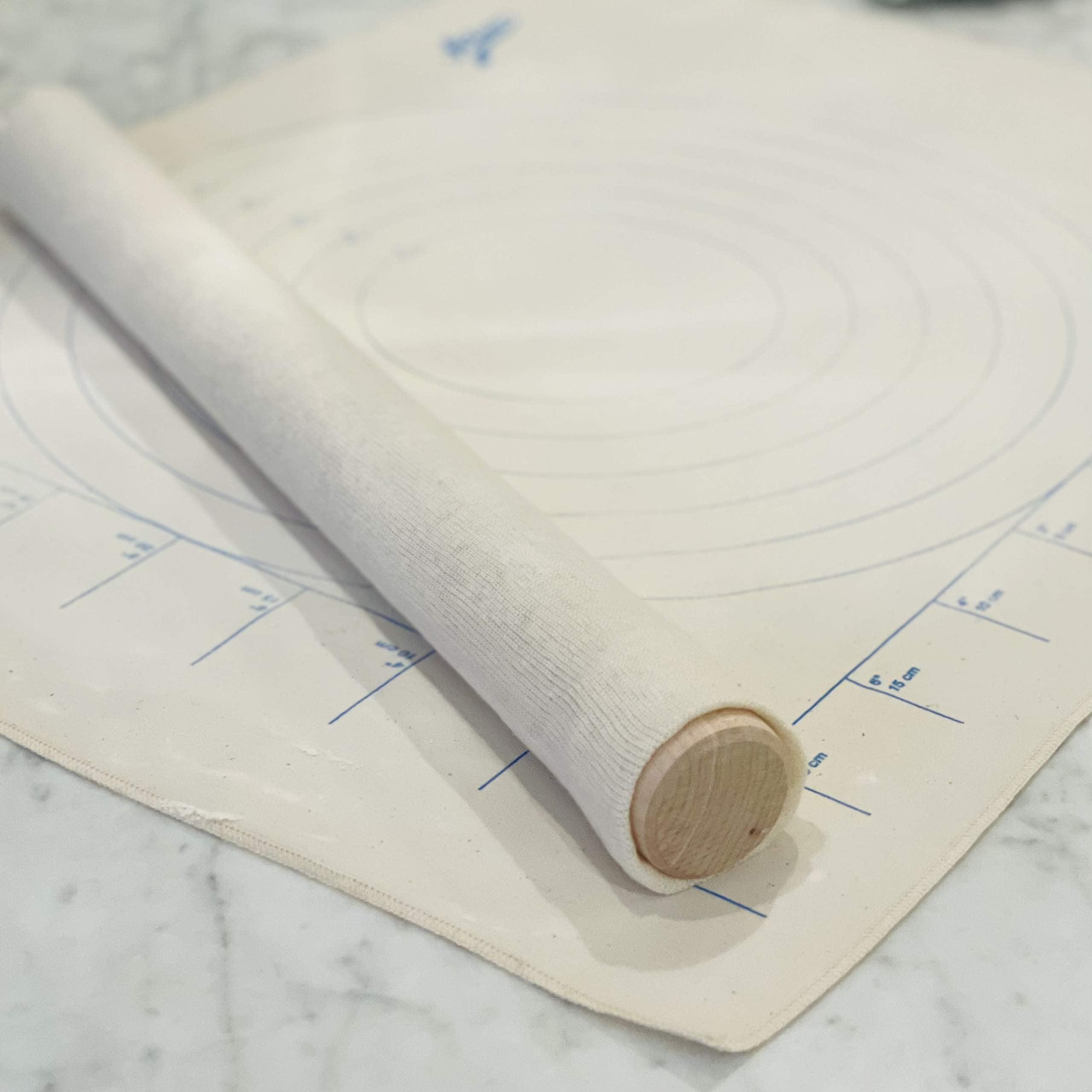 Ateco pastry cloth with durable cotton edges to prevent fraying during use.