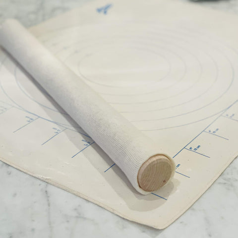Ateco pastry cloth with durable cotton edges to prevent fraying during use.