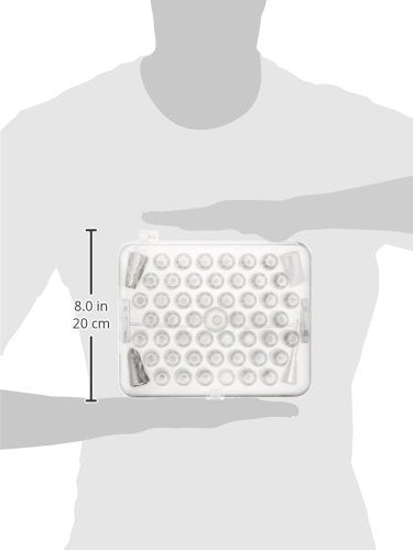 Ateco hinged storage box keeps tips organized and protected between sessions.
