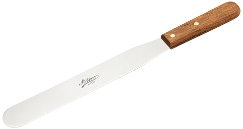 Ateco straight spatula with 10-inch blade for precise frosting and smooth transfers