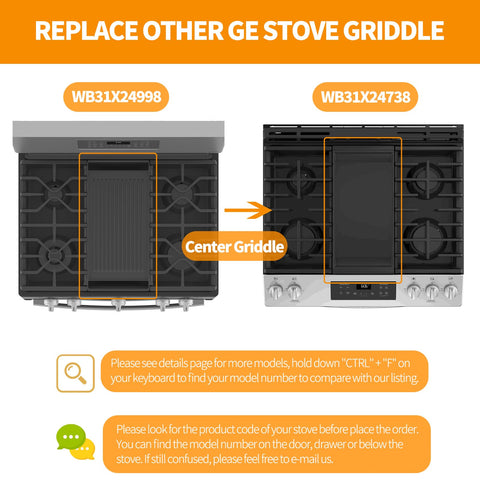 atgeStore wb31x24738 griddle even heat distribution across wide cooking surface