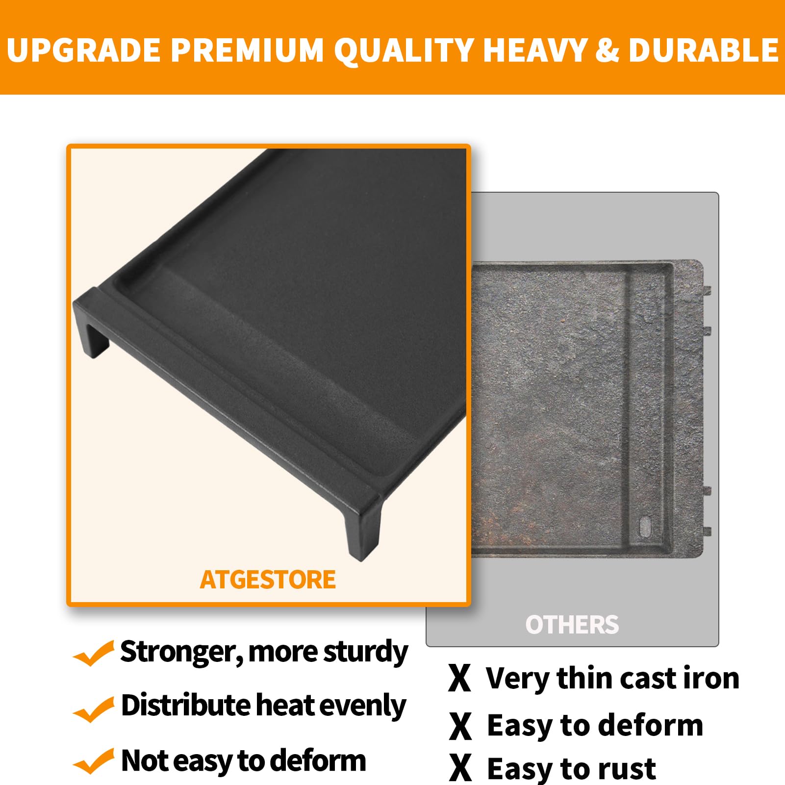 atgeStore wb31x24738 griddle surface ready for seasoning for smoother release