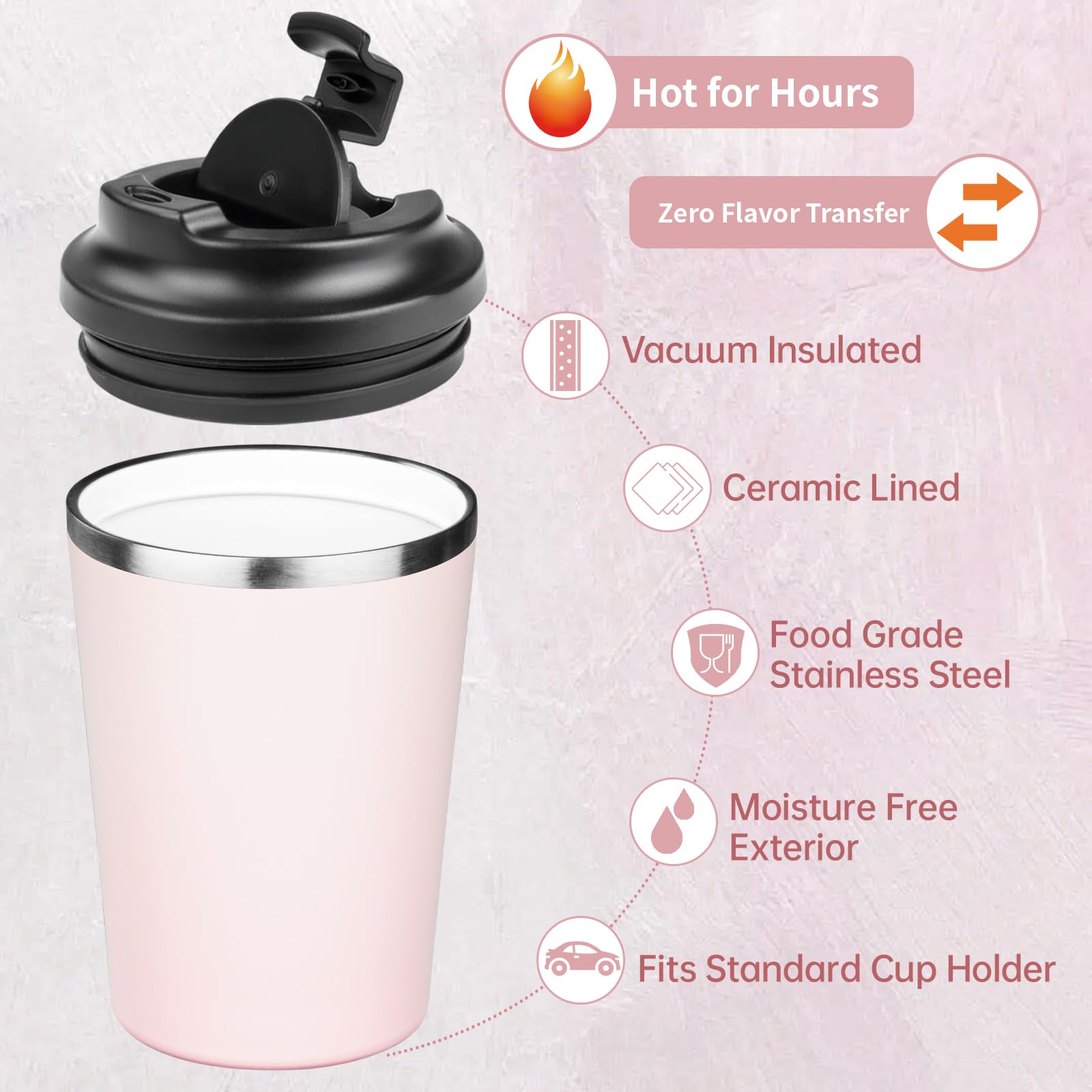 ATIKZHE double-wall insulation keeps beverages hot or cold longer.