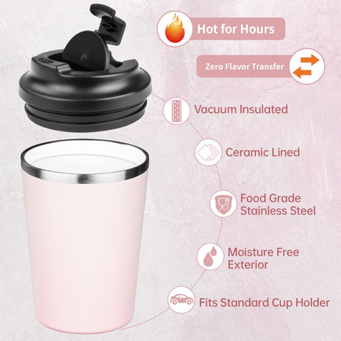 ATIKZHE double-wall insulation keeps beverages hot or cold longer.
