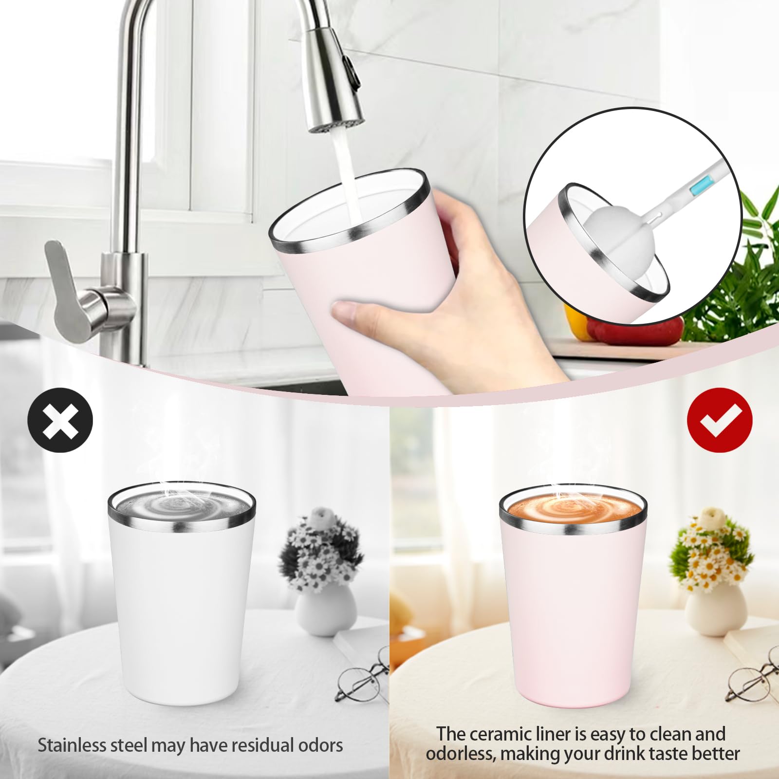 ATIKZHE odor-free ceramic liner preserves pure flavor for tea.