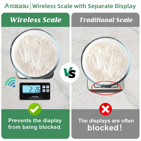 Atogou Food Scale with magnetic attachment for stable weighing