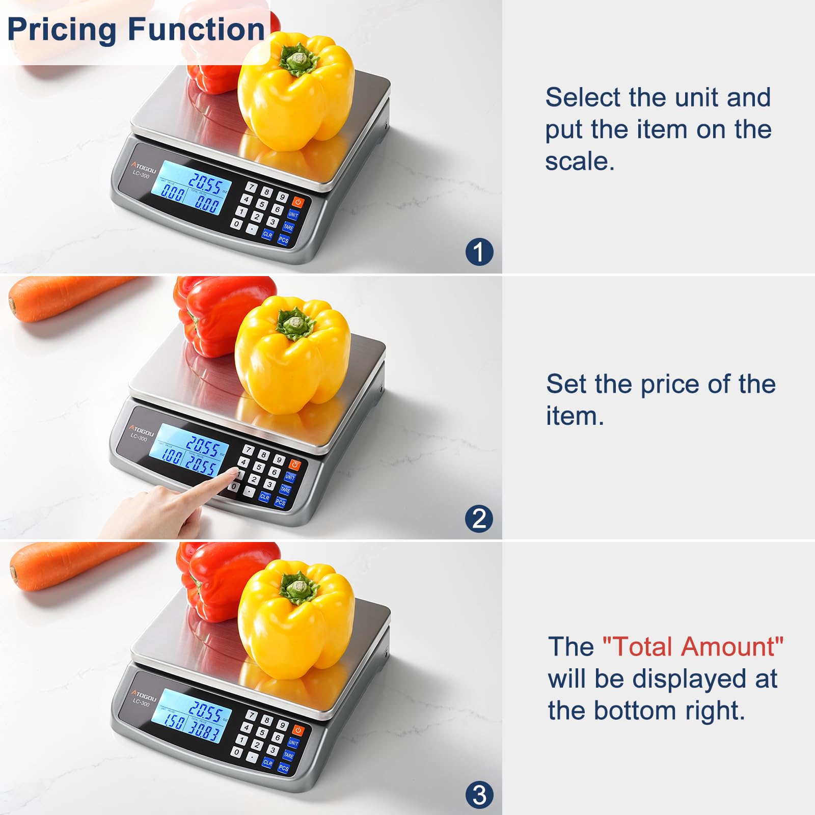 Atogou LC300 power options with battery or USB plug for flexible use.