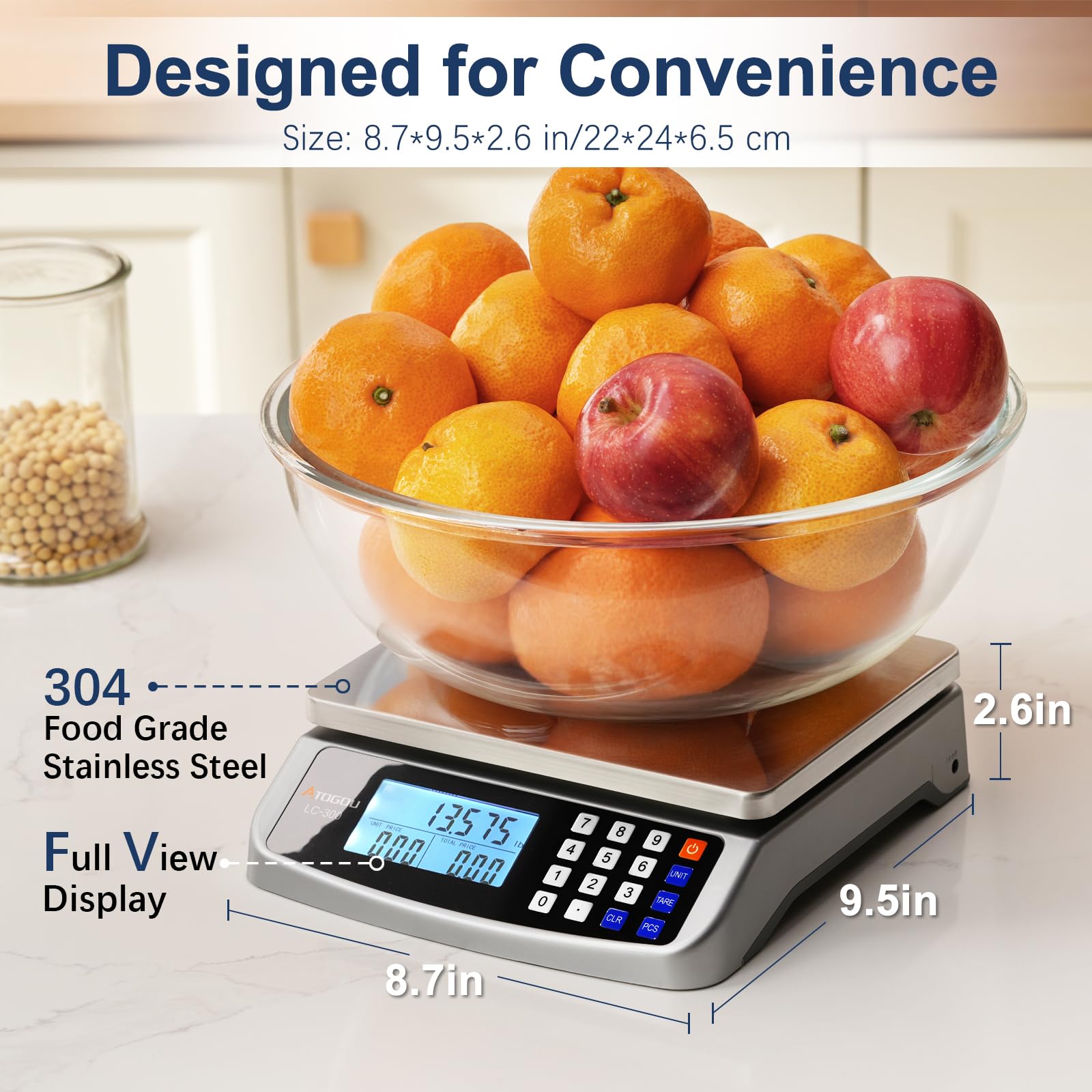 Atogou LC300 price and count features support portioning and inventory tasks.