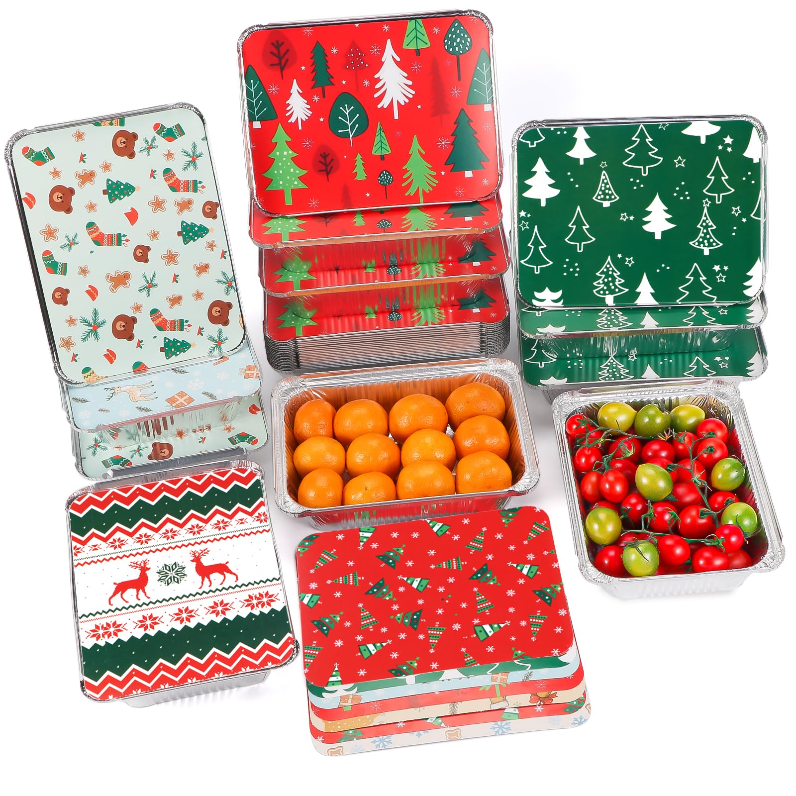Atonofun Christmas tin container with Santa design, ideal for gifting treats.