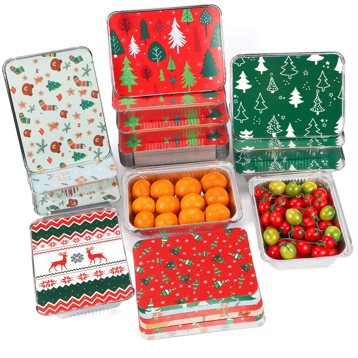 Atonofun Christmas tin container with Santa design, ideal for gifting treats.
