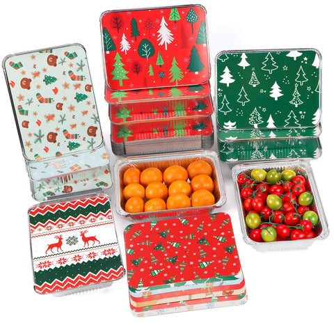 Atonofun Christmas tin container with Santa design, ideal for gifting treats.