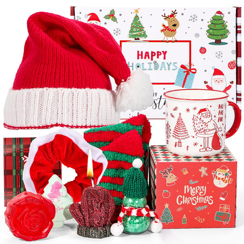 Atonofun Santa mug in a festive basket for cozy holiday moments.