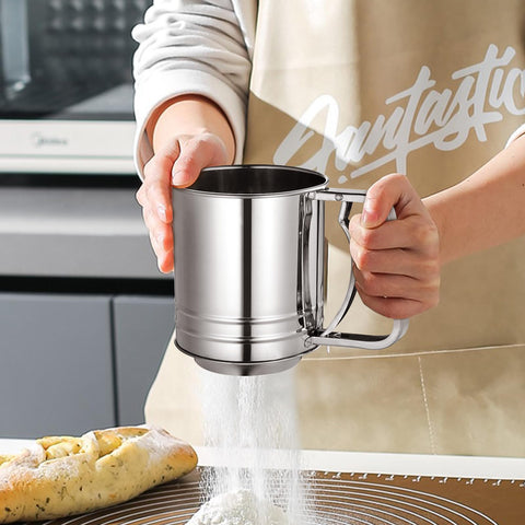 ATPWONZ flour sifter marked dishwasher safe for simple cleanup.