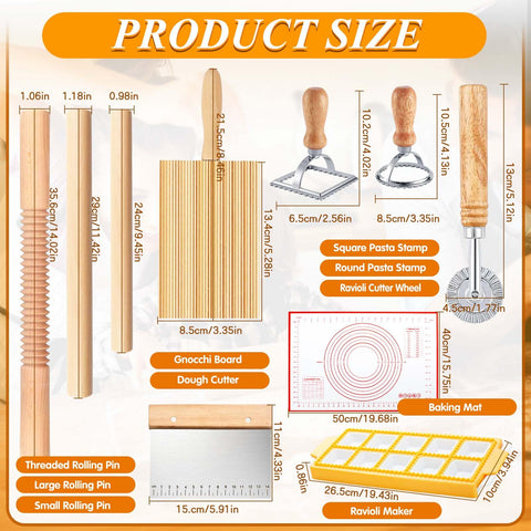 ATPWONZ large rolling pin delivers even pressure for large pasta sheets.