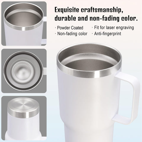 ATQTQ travel mug fits most car cup holders for commuting