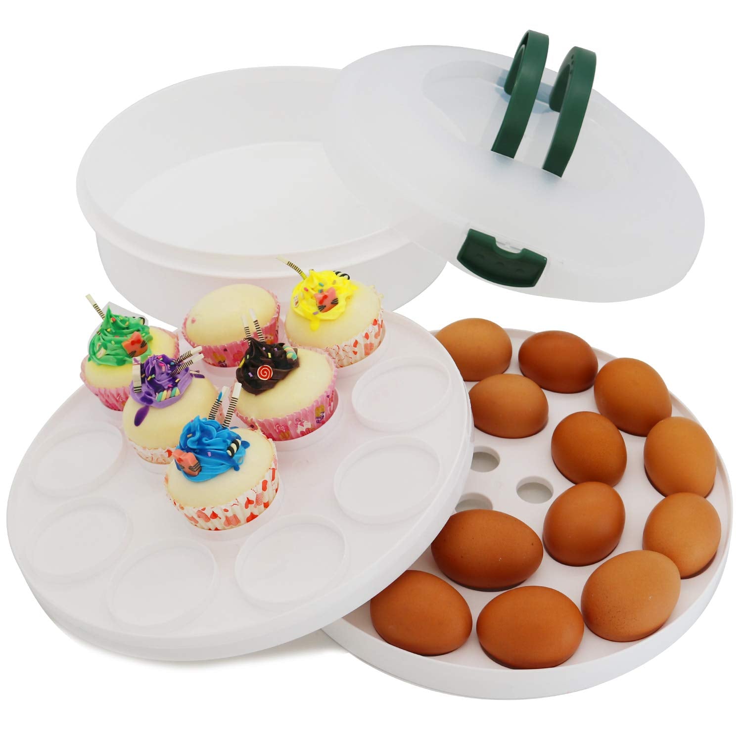 ATRDTO removable cupcake and egg tray keeps treats organized.