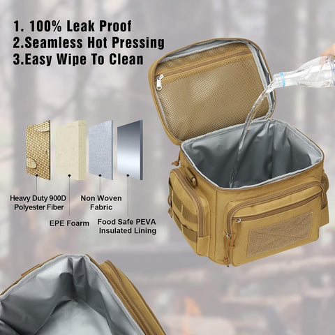 ATRIPACK lunch box MOLLE and pockets support versatile setup for travel.