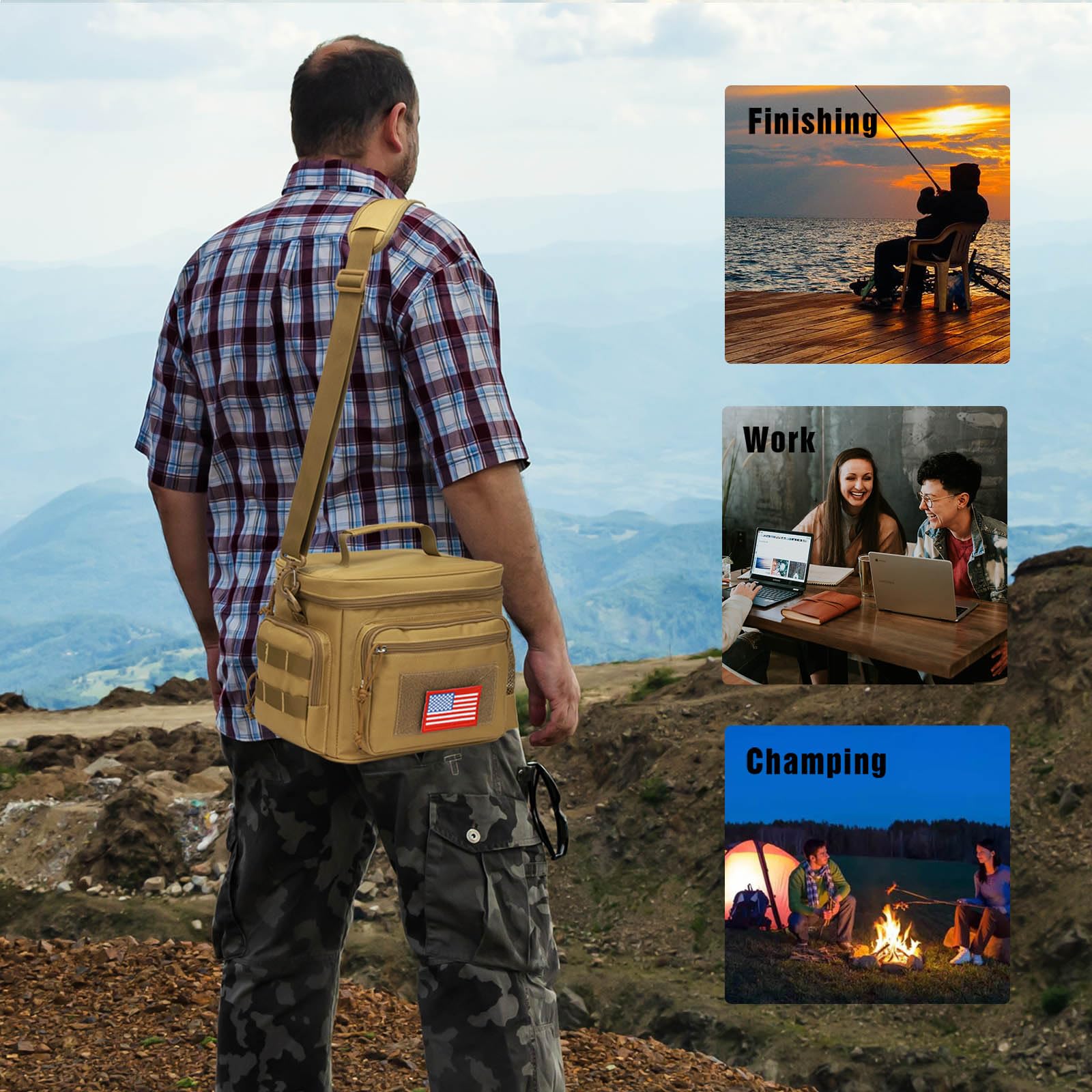 ATRIPACK lunch box interior compartments neatly organize bottles and snacks.