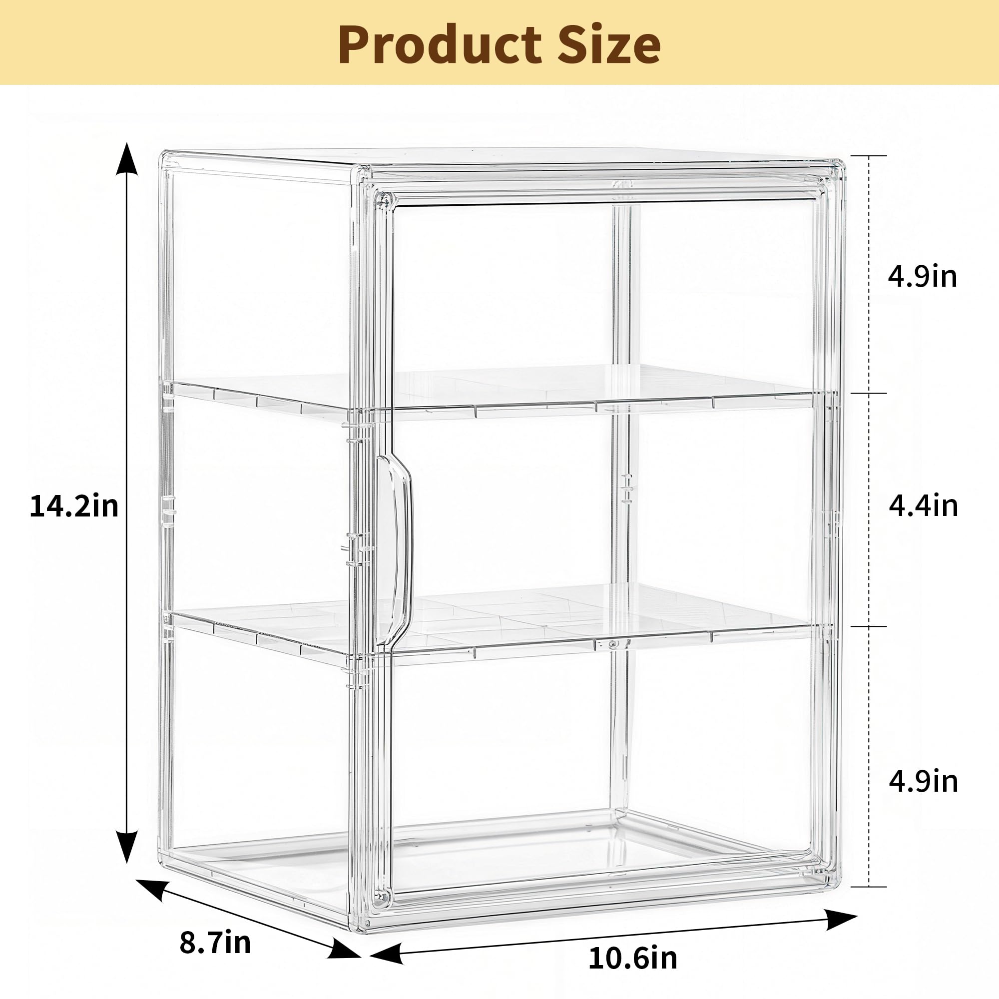 Attelite bread bin 3-layer structure for organized baked goods display