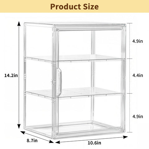 Attelite bread bin 3-layer structure for organized baked goods display