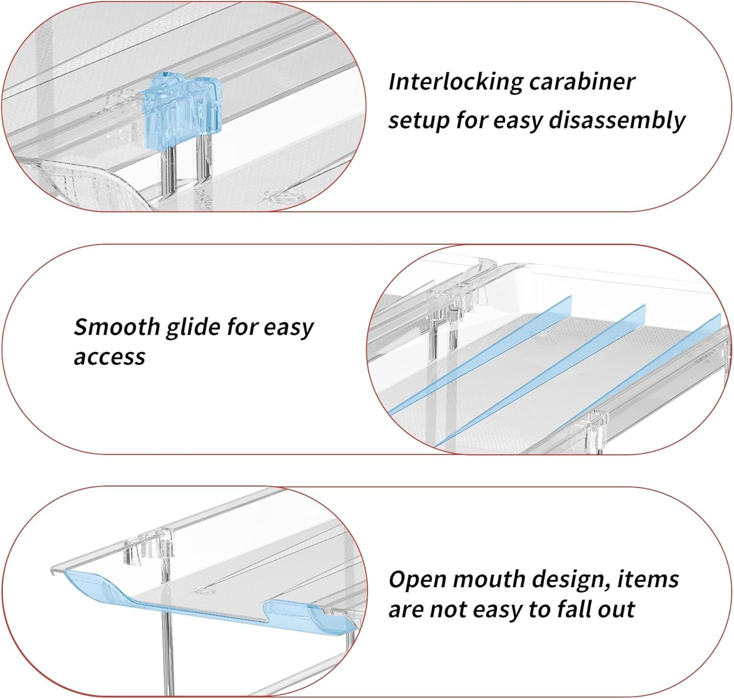 Clear trays reveal inventory and fit 72 cans per layer.