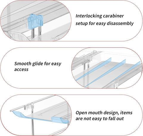 Clear trays reveal inventory and fit 72 cans per layer.