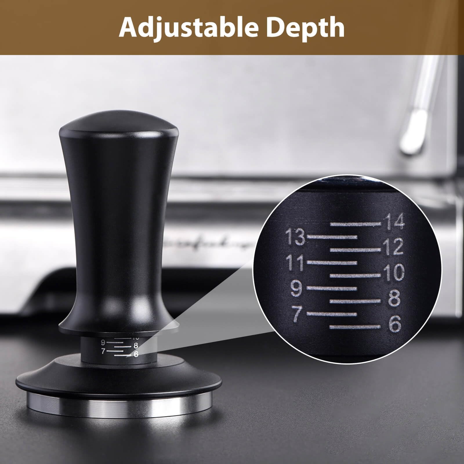 Attsky leveling guide helps align tamp for even coffee bed.
