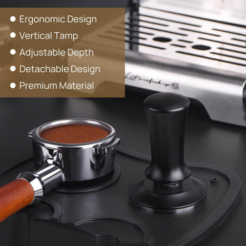 Attsky 51mm espresso tamper set supports vertical, balanced tamping
