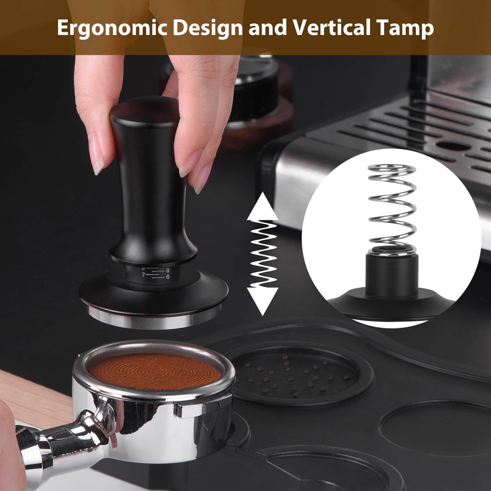 Attsky ergonomic-handle tamper provides comfortable grip during use