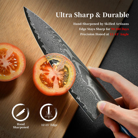 Atumuryou JPCK kitchen knife on cutting board for versatile home use