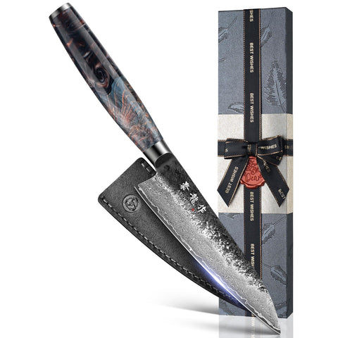 Atumuryou JPCK VG10 core Damascus blade for precise cuts.