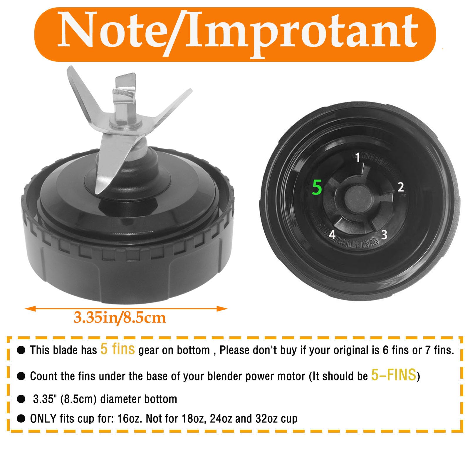 Atuwebo 5-fin blade for Ninja QB3004 ensures consistent results with compatible single-serve cups.